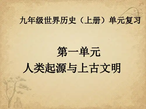 【一线精品】  人类起源与上古文明 华东师大版优秀公开课件