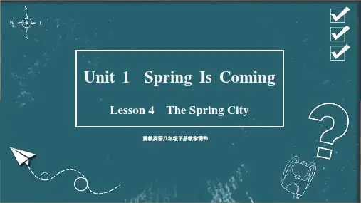 冀教版八年级下册英语精品教学课件 unit 1 Spring Is Coming Lesson 4