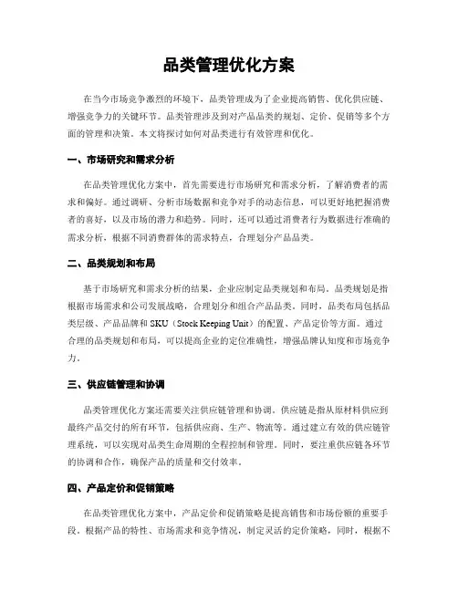 品类管理优化方案