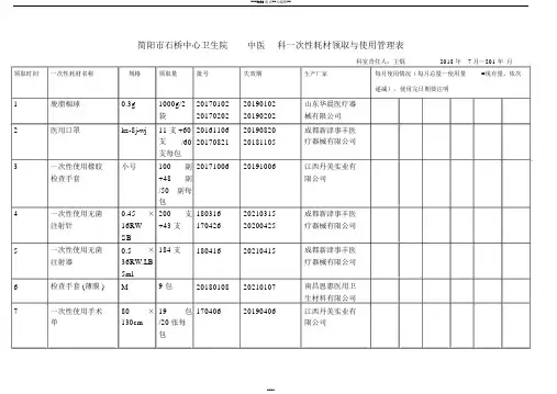 耗材登记表 2