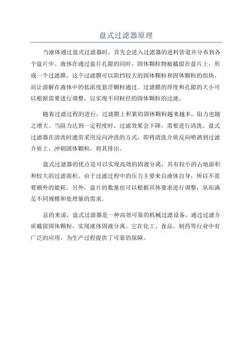 盘式过滤器原理