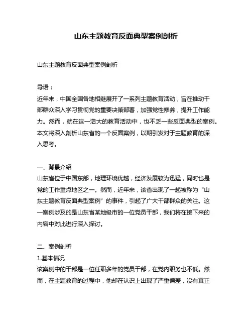山东主题教育反面典型案例剖析