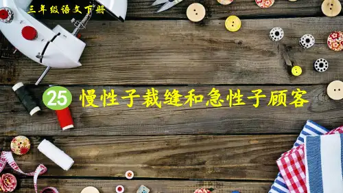 部编版三年级语文下册第25课《慢性子裁缝和急性子顾客》精美课件