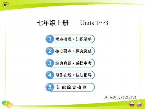2013年鲁教版中考英语复习七年级上册 Units 1-3