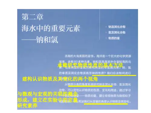 人教版高中化学必修第一册 第二章 海水中的重要元素——钠和氯 教学辅导 课件(共54张PPT)