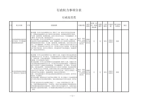 行政权力事项分表