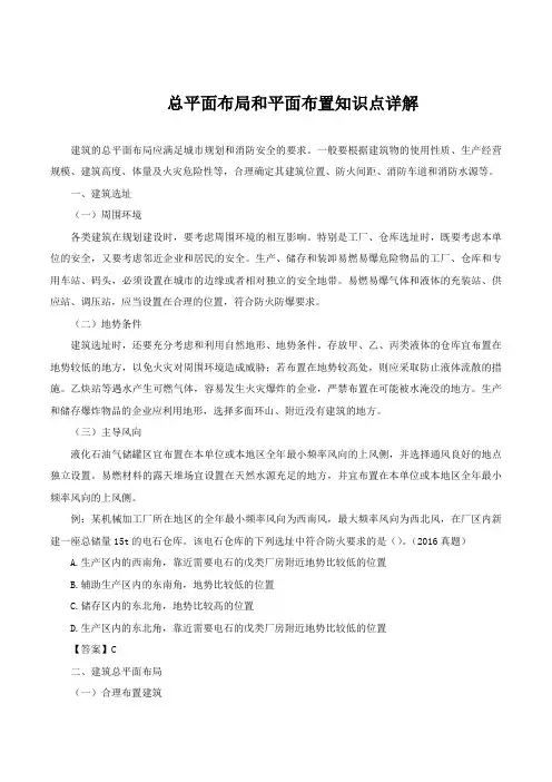 总平面布局和平面布置知识点详解