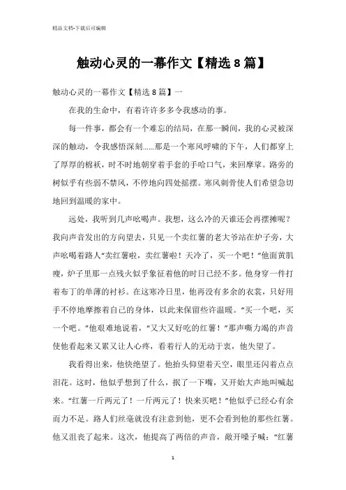 触动心灵的一幕作文【精选8篇】