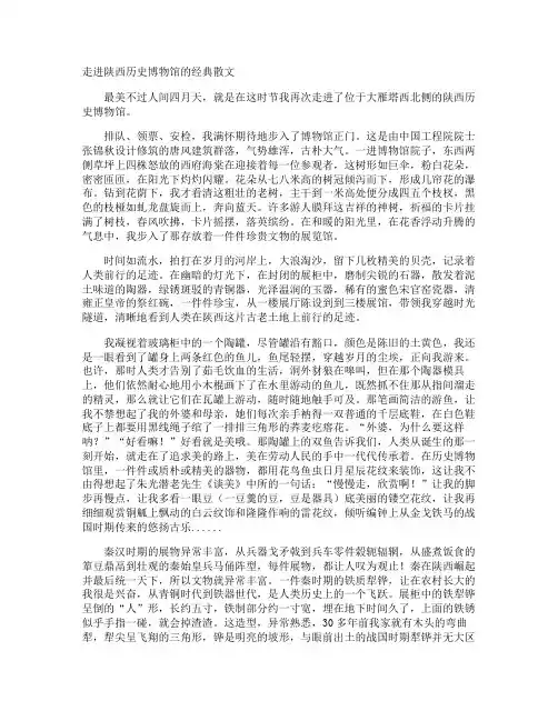 走进陕西历史博物馆的经典散文