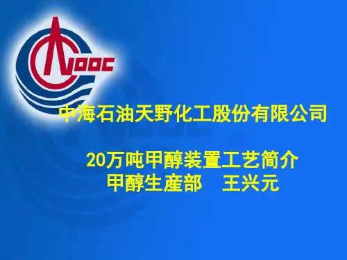 20万吨甲醇装置工艺简介解析