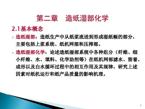 造纸湿部化学与造纸助剂第二章 造纸湿部化学