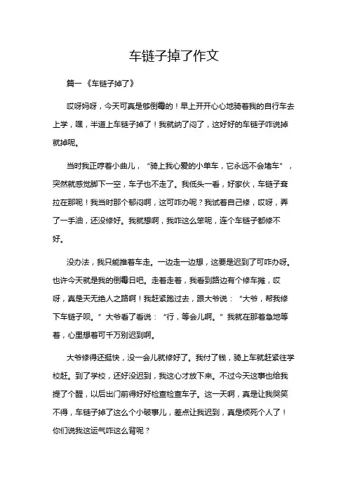 车链子掉了作文