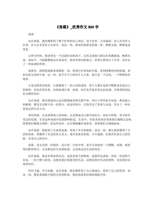 《角落》_优秀作文800字