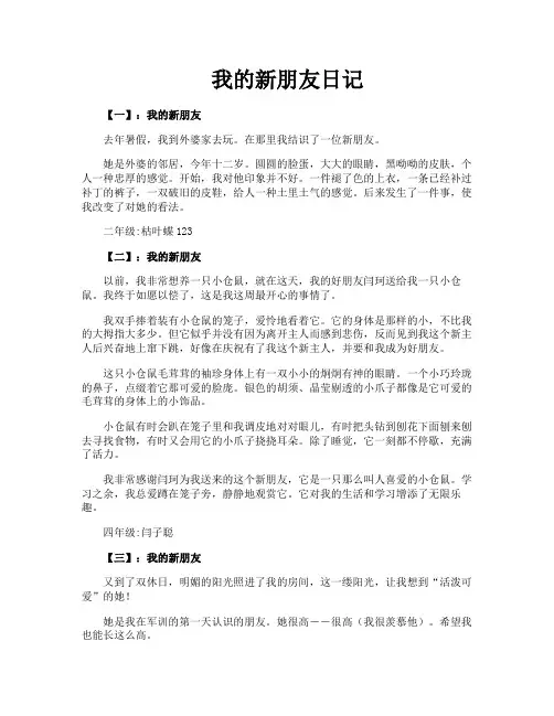 我的新朋友日记