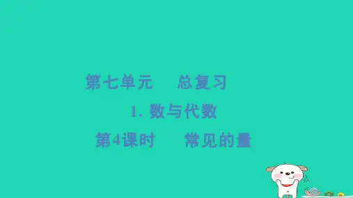 2024六年级数学下册第7单元总复习1数与代数第4课时常见的量习题课件苏教版