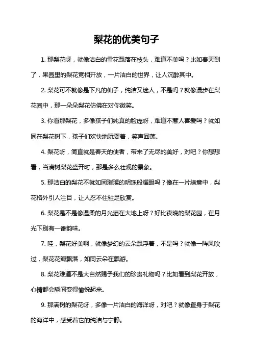 梨花的优美句子