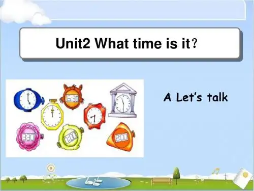 人教版PEP小学英语四年级下册《Unit2 What time is it》A Let’s talk课件