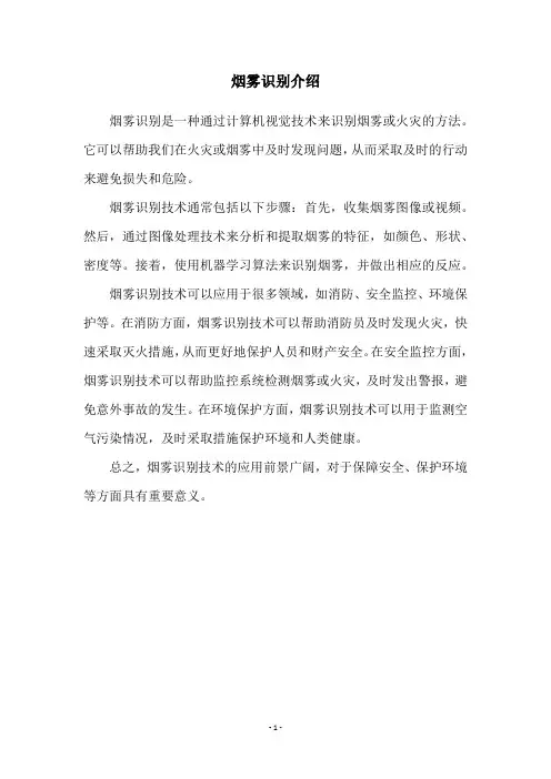 烟雾识别介绍