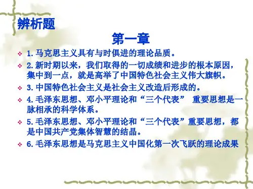 毛概第一—七章辨析题