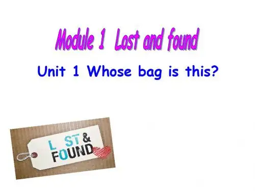 外研英语七下Module1Unit 1 Whose bag is this(共13张PPT)