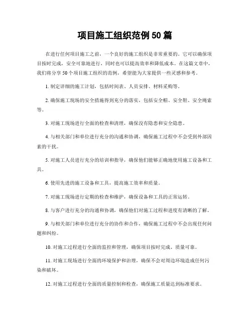 项目施工组织范例50篇