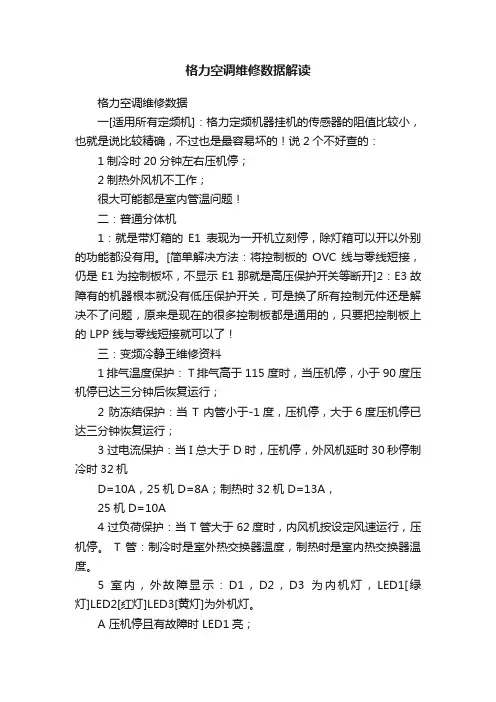 格力空调维修数据解读