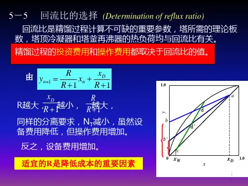 化工原理课件(十一五)课件第六章第六节回流比的选择