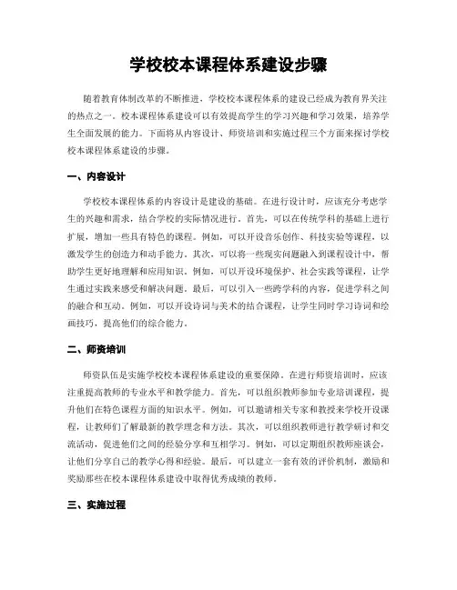 学校校本课程体系建设步骤