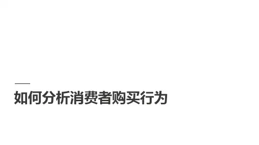第四章  如何分析消费者购买行为  (《市场营销：网络时代的超越竞争》)PPT课件