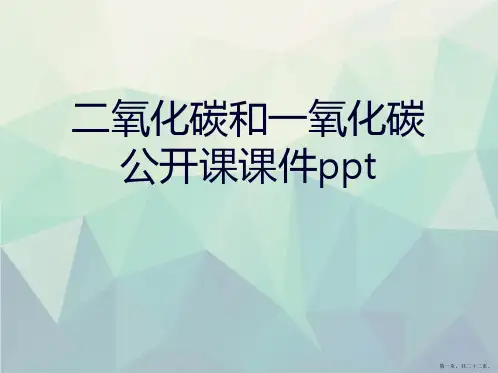 二氧化碳和一氧化碳公开课课件ppt