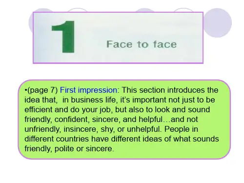 商务英语unit1facetoface