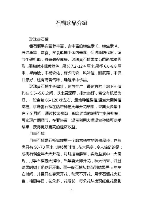 石榴珍品介绍