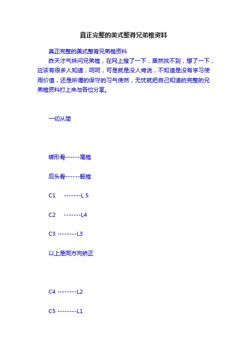 真正完整的美式整脊兄弟椎资料