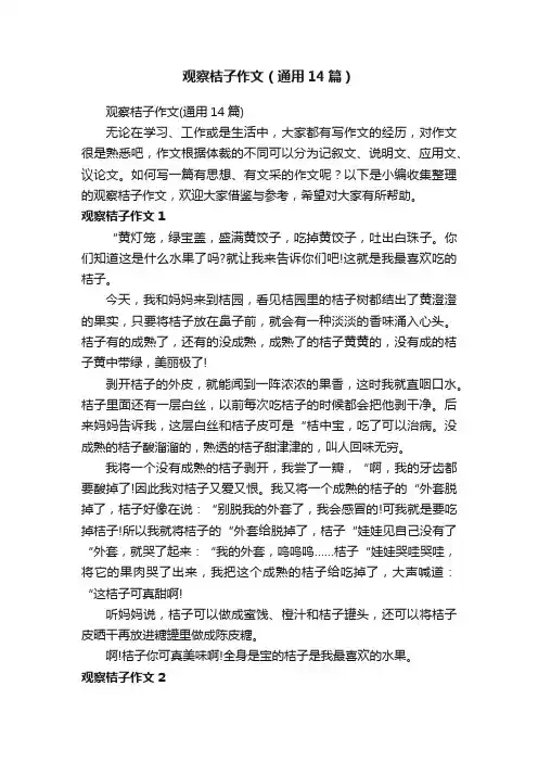 观察桔子作文（通用14篇）