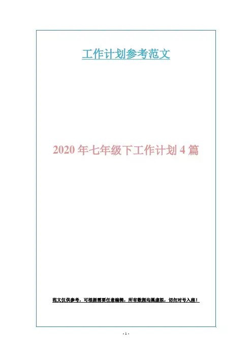 2020年七年级下工作计划4篇