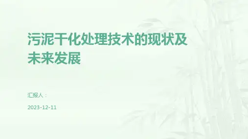 污泥干化处理技术的现状及未来发展