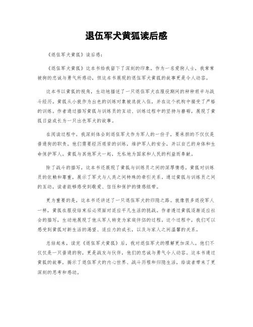 退伍军犬黄狐读后感