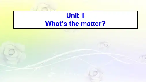 最新人教版八年级英语下册 Unit 1 What’s the matter？Section A 4a 教学课件