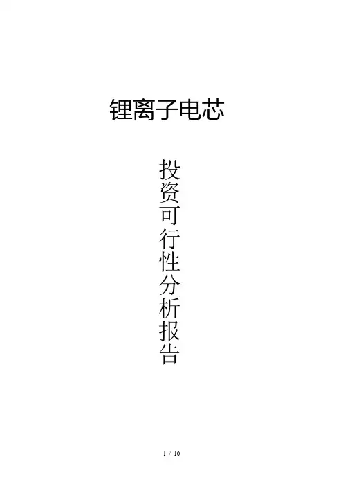 锂离子电池项目投资可行性报告(精选版)
