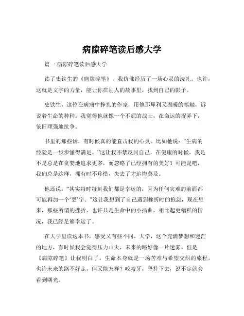 病隙碎笔读后感大学