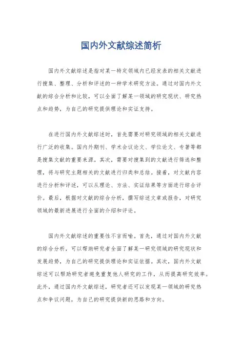 国内外文献综述简析