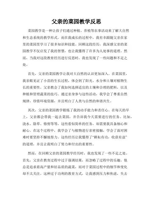 父亲的菜园教学反思