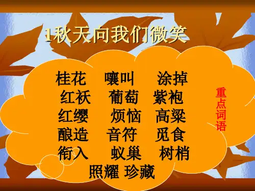 秋语文四上第一单元《秋天向我们微笑》教学课件