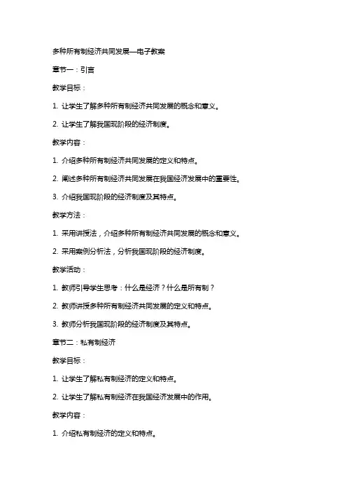 多种所有制经济共同发展—电子教案