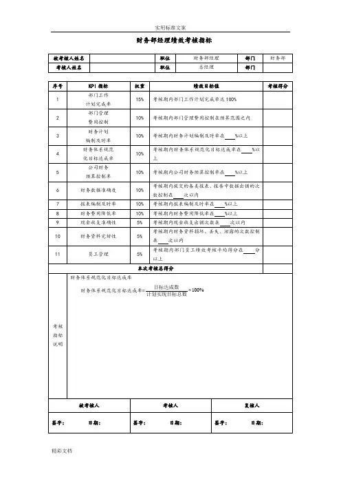 财务的考核指标(3)