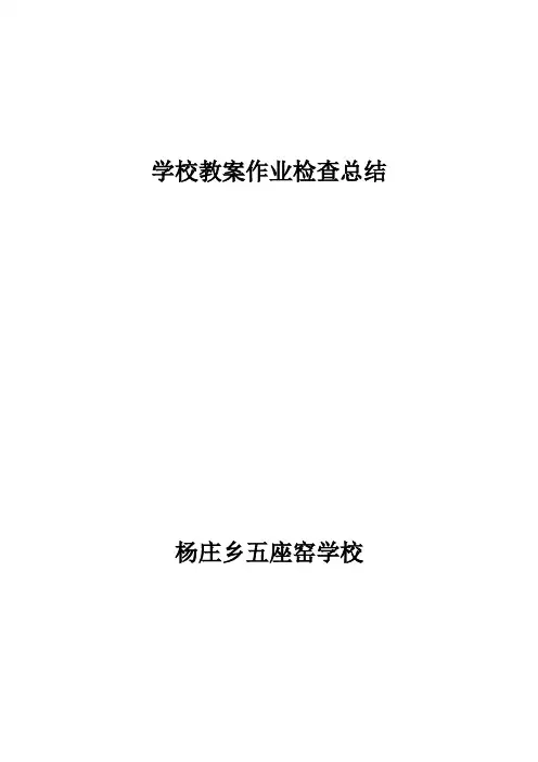 教案作业检查总结