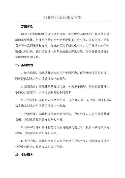 创业孵化基地建设方案
