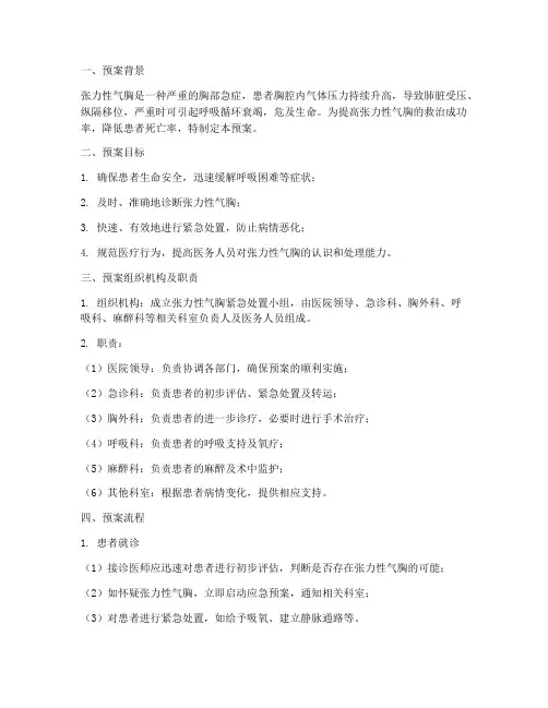 张力性气胸的紧急处置预案