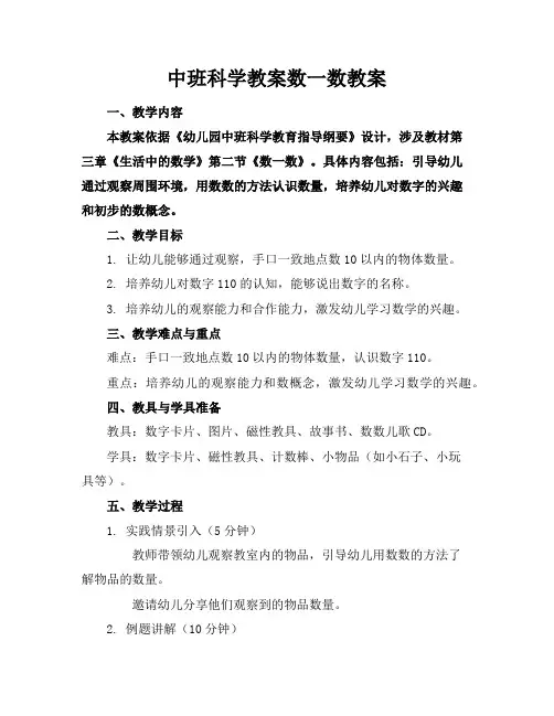 中班科学教案数一数教案