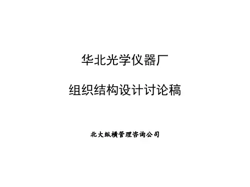 华北光学仪器厂组织结构、定岗讨论稿共19页PPT资料